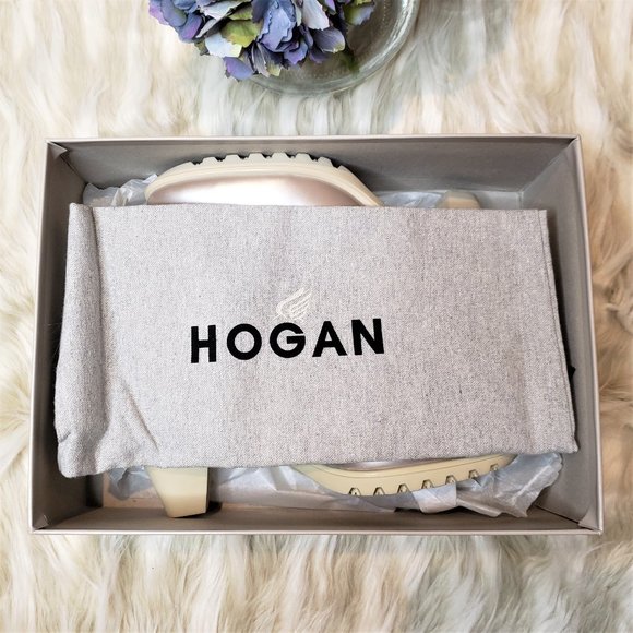 NIB Hogan Silver Leather Rubberized Heel Pump - Picture 10 of 10